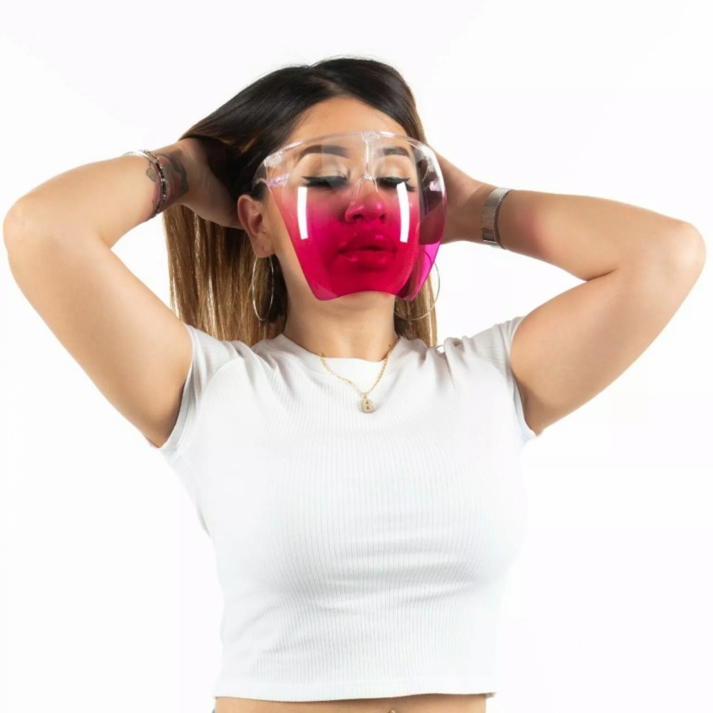 FASHION Face Mask in Miami Pink w/ Clear